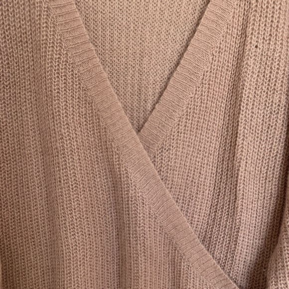 PINK OVERSIZED WRAP SWEATER - Picture 9 of 10